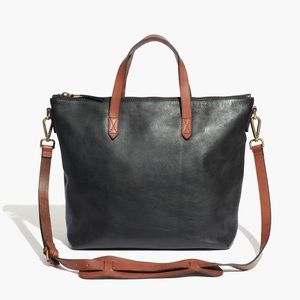 Madewell zip transport leather satchel tote bag
